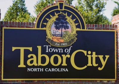 Town of Tabor City North Carolina Sign in Tabor City NC sign