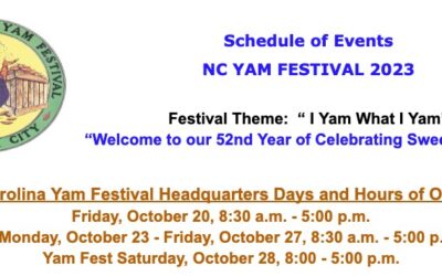 Schedule of Events 2023 Town of Tabor City Yam Festival